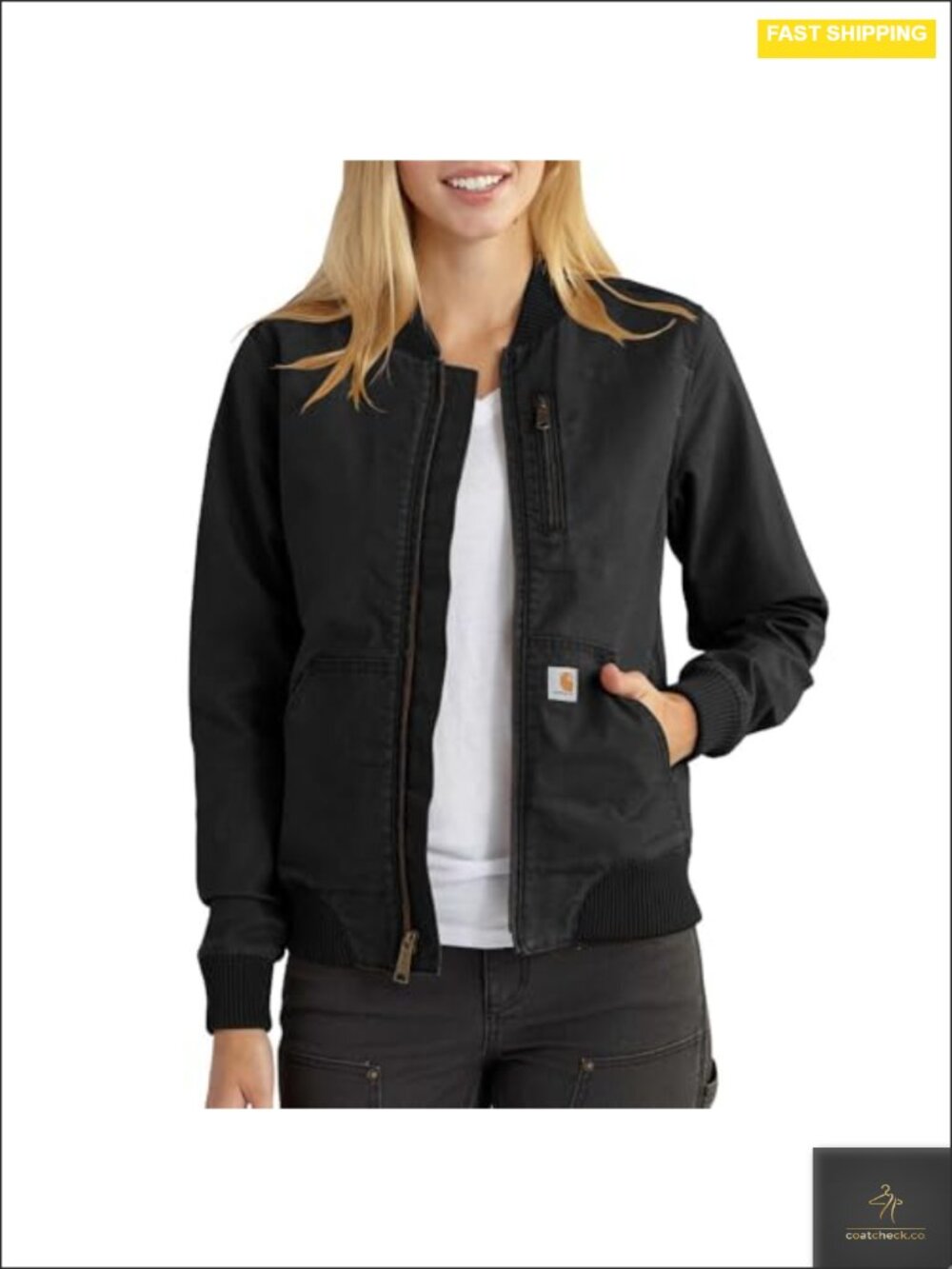 Carhartt Women's Crawford Bomber Jacket Relaxed Fit Cotton Spandex